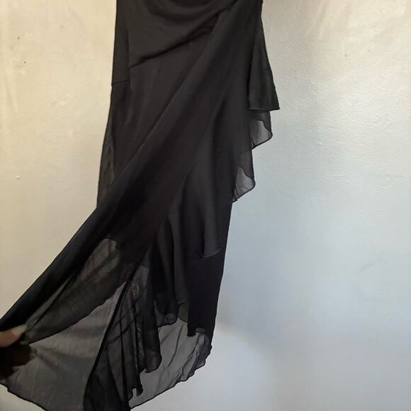 Whimsigoth Vintage y2K black witchyCore Asymmetrical Hem Dress Goth Size M - Picture 4 of 8